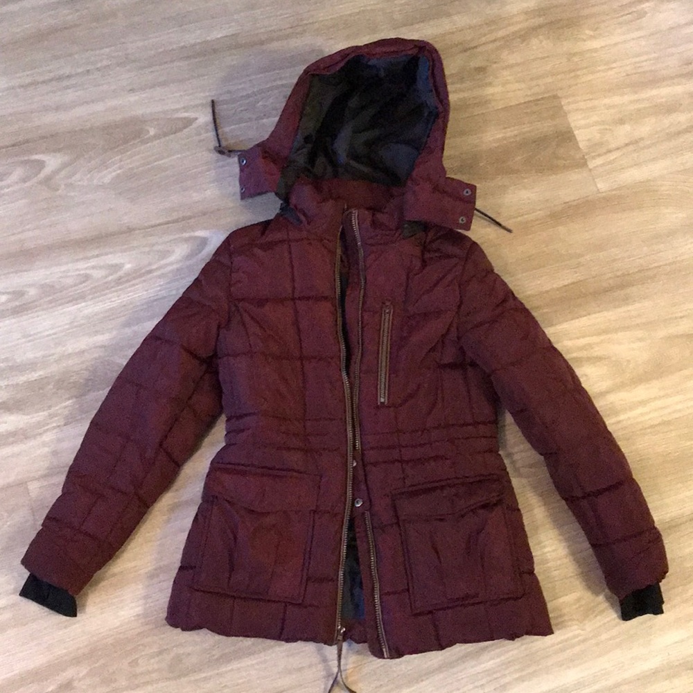 Maroon Snow Jacket w/ Removable Hood & Snow Skirt